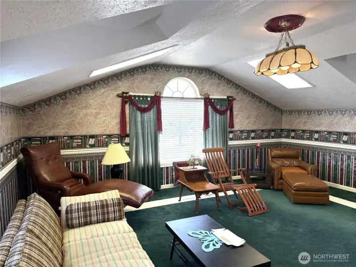 Large rec room, can be used for many different purposes.  Note the Light in the middle of the ceiling. Pool anyone?