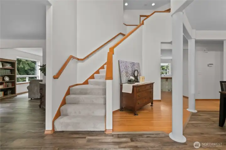 Soaring ceilings in the entry and up to the second floor