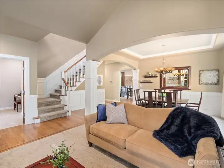 Open-concept layout seamlessly connects the living and dining areas, creating ideal spaces for everyday living and special occasions.