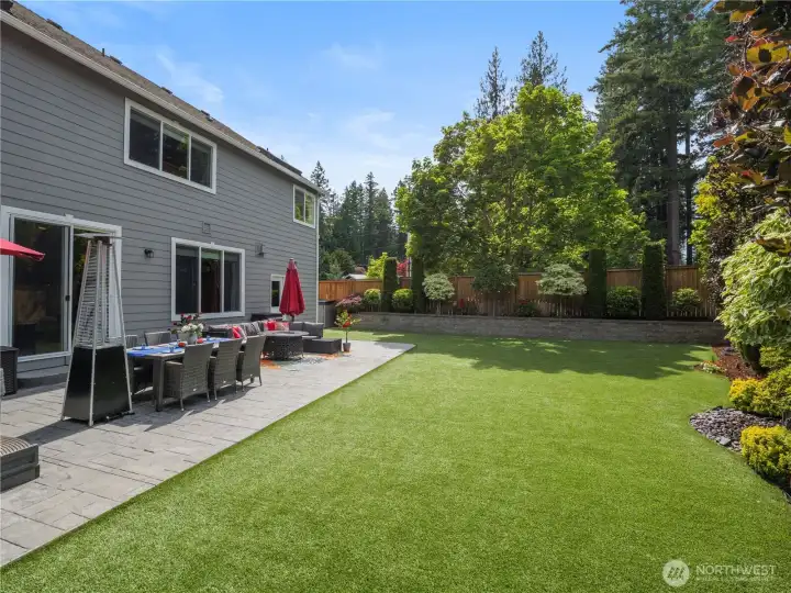 This backyard was designed to be enjoyed in every season.
