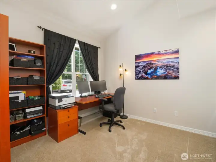 Dedicated home office provides a quiet and productive workspace, perfect for remote work, studying, or managing daily activities.