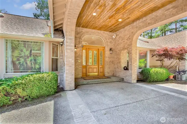 Beautiful covered front door area Beautiful covered front door area
