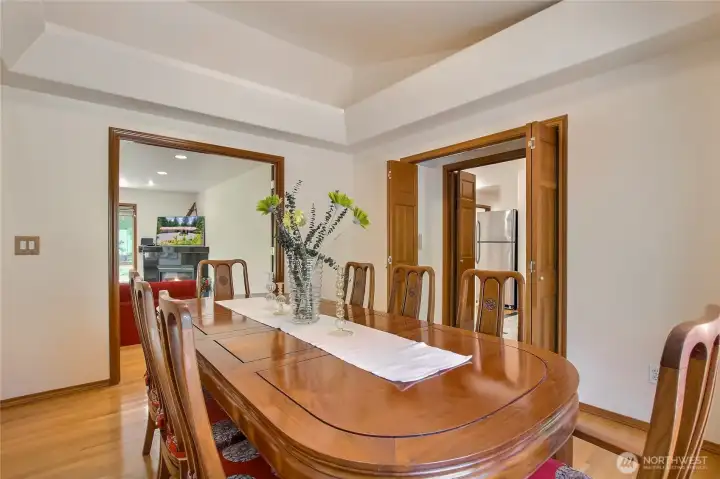 Formal Dining room has french doors and folding doors to create private room when needed Formal Dining room has french doors and folding doors to create private room when needed