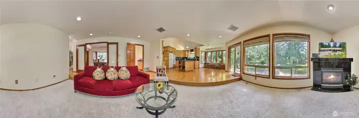 Kitchen and Family room view Kitchen and Family room view
