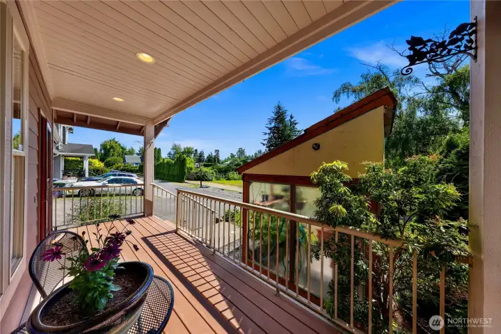 Covered, south-facing front porch