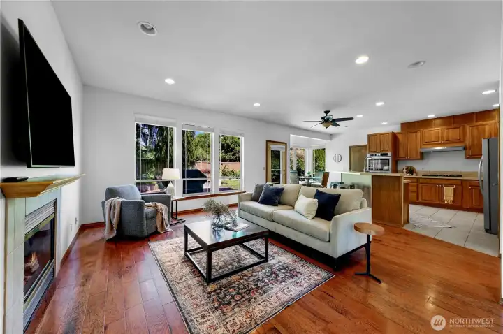 Generous great room with lots of windows to the outside
