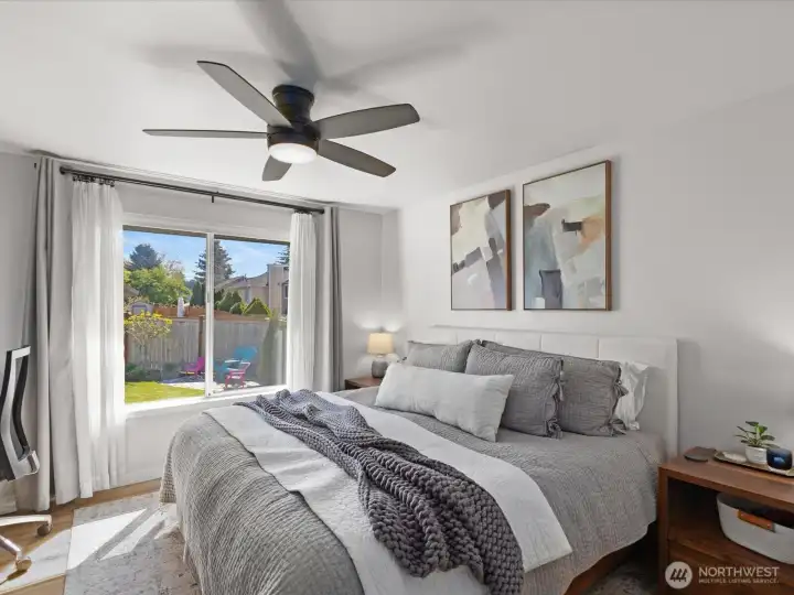 Primary bedroom w/king bed. Primary bedroom w/king bed.