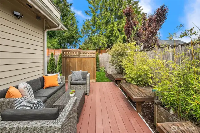 Side deck that leads to backyard.