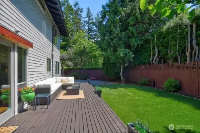 Enormous Deck to relax, live and play on plus antimicrobial Pet Friendly Turf just installed!