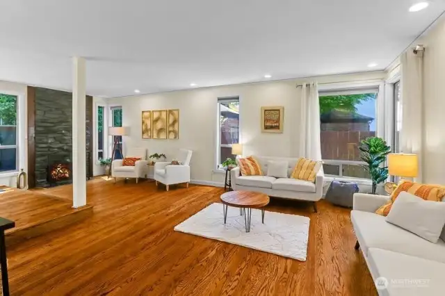 Double paned windows through out the home to bring in tons of light!