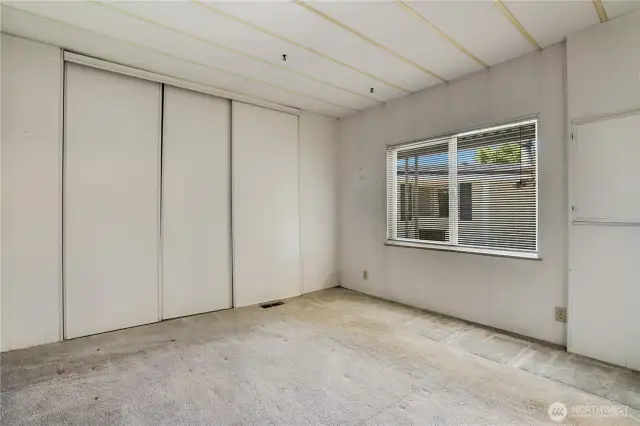 The second bedroom also has a large closet.
