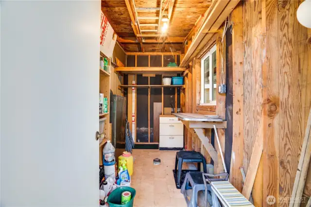 This storage space is along the back of the home.