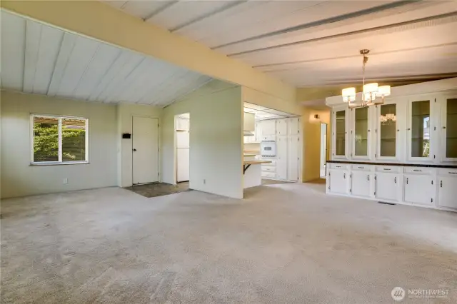 Built-ins in the dining room provide additional storage for all your needs.