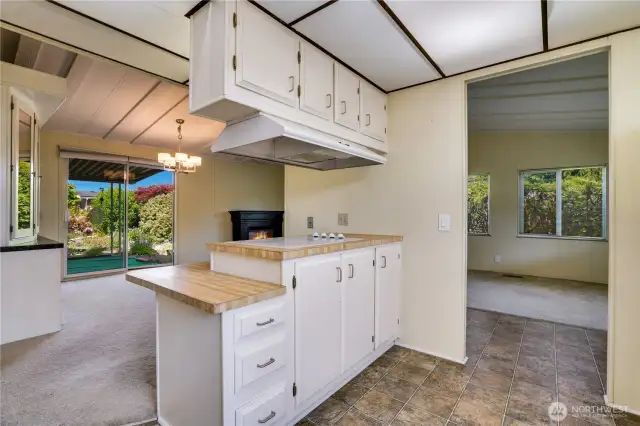 There is plenty of storage for all your kitchen needs.