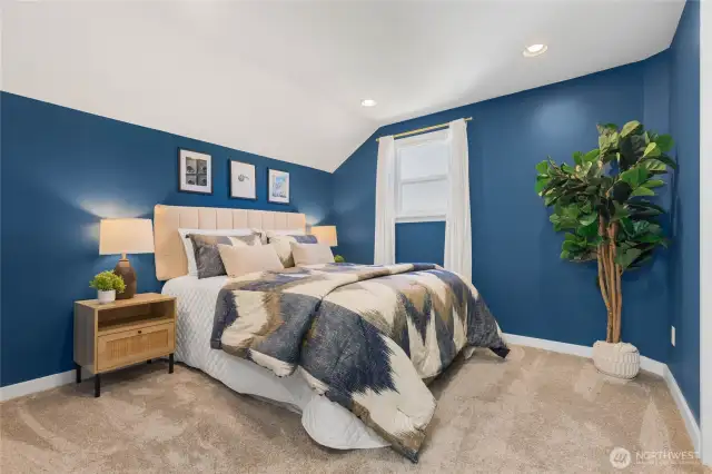 Primary bedroom, with sweet territorial views of Madrona