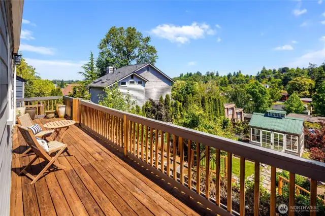 Expansive deck with sweet views of Madrona