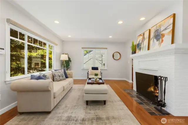 Wood-burning fireplace for cozy nights