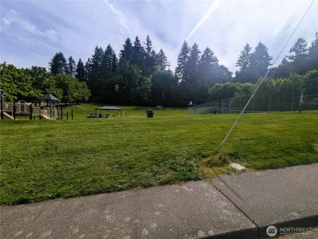 Toys & walk paths in city park
