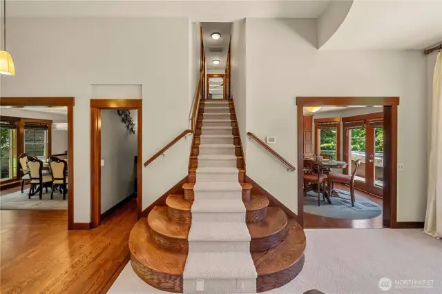 Grand stairs to upper level