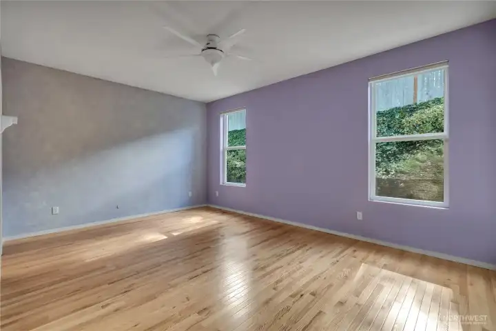 Primary bedroom with door access to patio