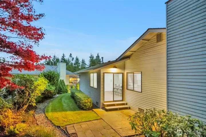 Patio off kitchen with dedicated gas line for BBQ
