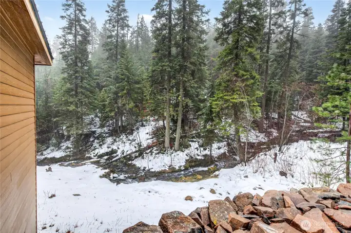 Squilchuck Creek flows directly through your backyard.