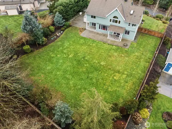 Large and private over 1/2 acre lot