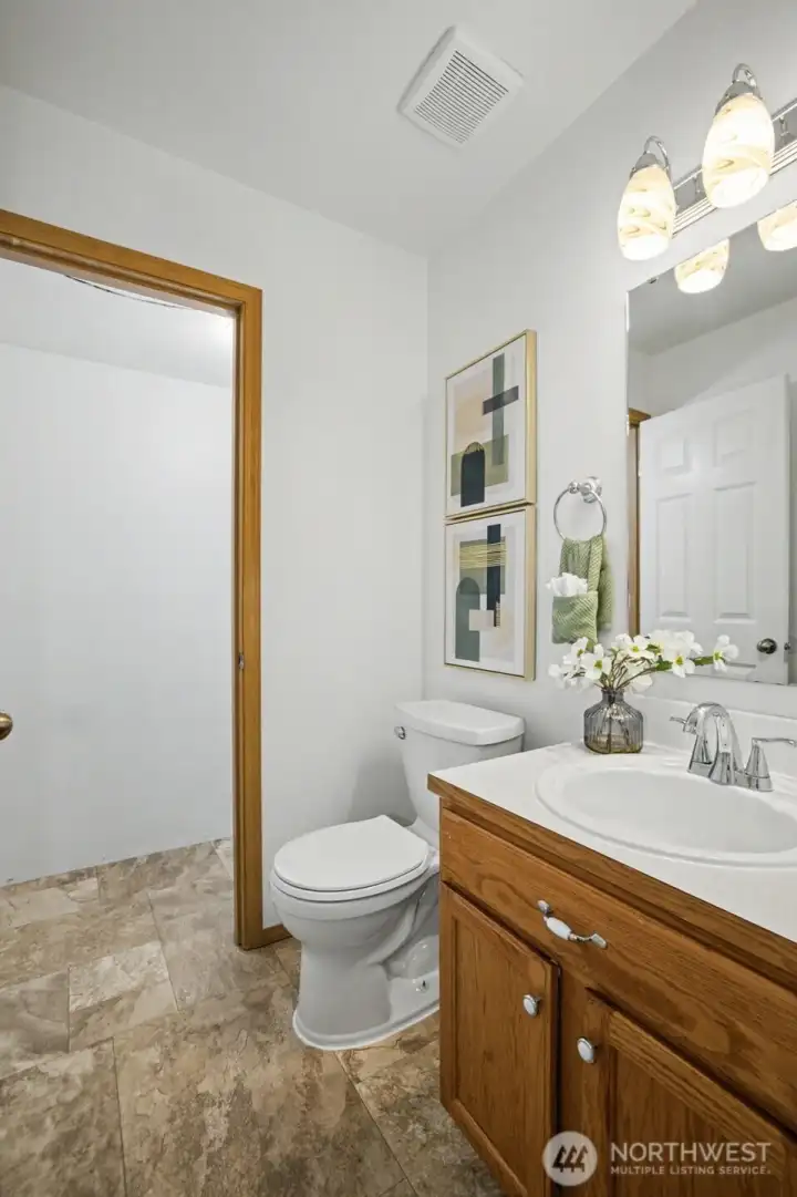 Half bathroom on main level.