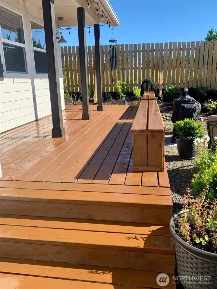 Front Deck with benches.