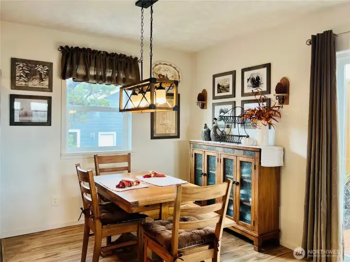 Dining room shared space with Living Room and Kitchen.