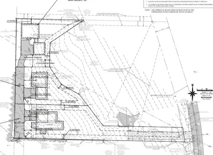 Here is the copy of the preliminary short plat that was started in 2024 designed for three lots.