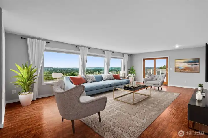 Virtually staged living room Virtually staged living room