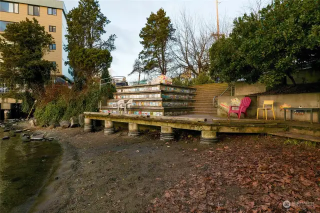 paddle board, kayak launching pad steps away