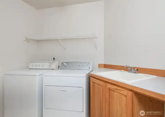 Laundry room with utility sink