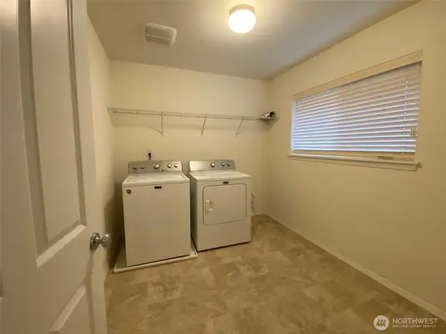 Huge laundry upstairs and the washer dryer stay