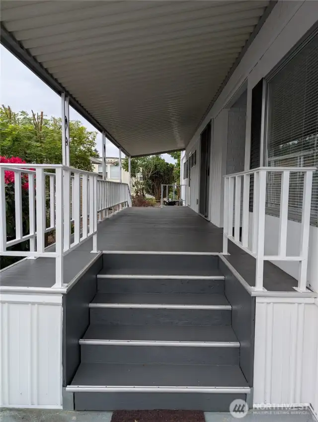 Front porch, freshly painted