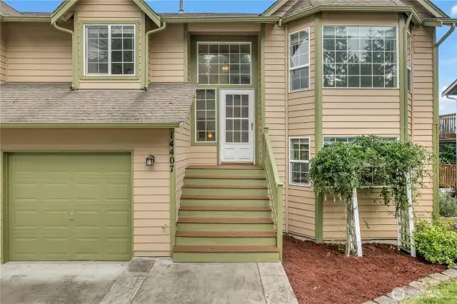 Entry steps and front porch.