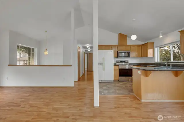The home has a great room feel!