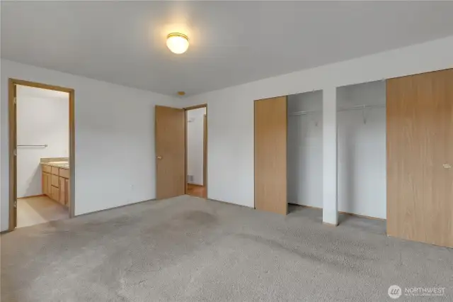 Another view of the primary BR with two closets.