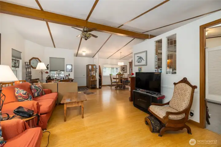 Vaulted ceilings with plenty of room for seating.