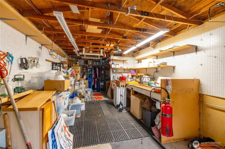 Large shop and storage room.