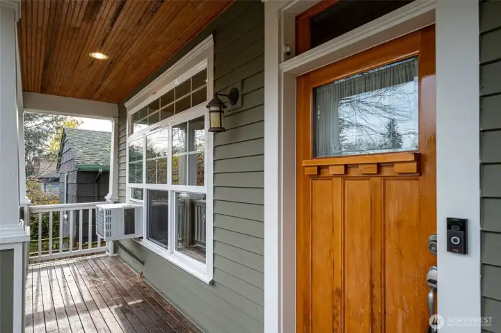 Wonderful east facing front porch