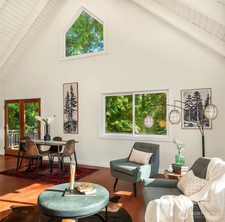 Many windows bring the outdoors in.