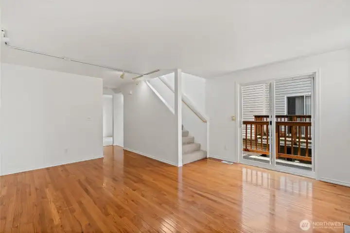 Generous open, light-filled living space.