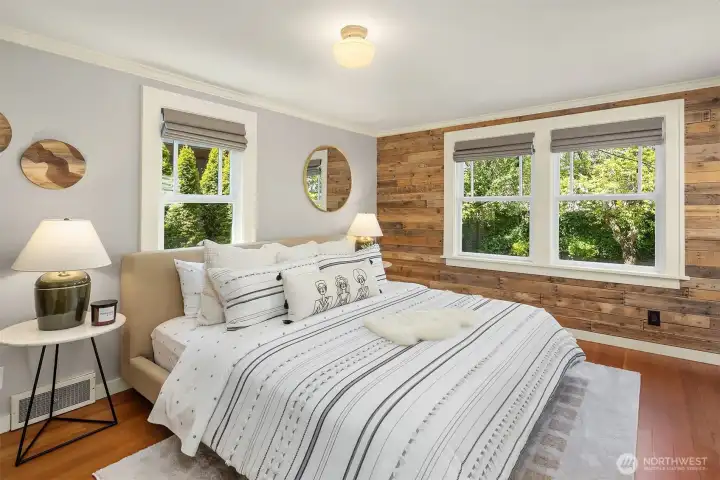 Beautiful barnwood accent wall.