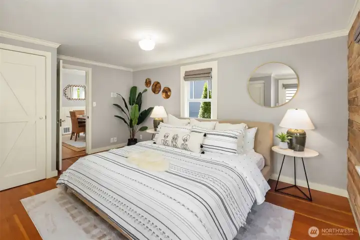 Lots of storage in this main bedroom.
