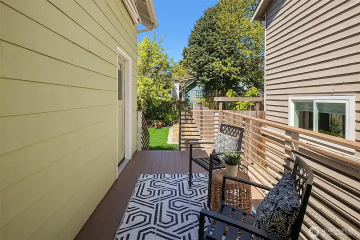 Deck off of the kitchen.
