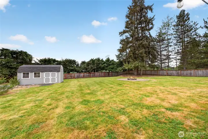 10x20 storage shed, additional RV parking behind a gated fence and more!