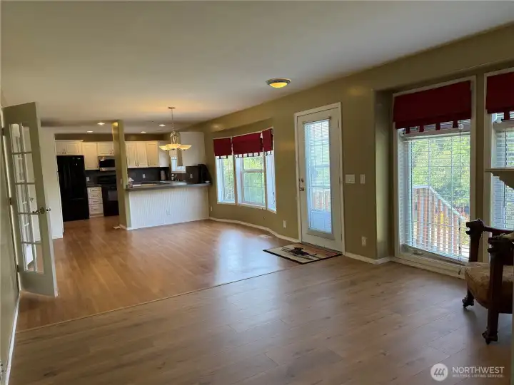 Living room and dining room