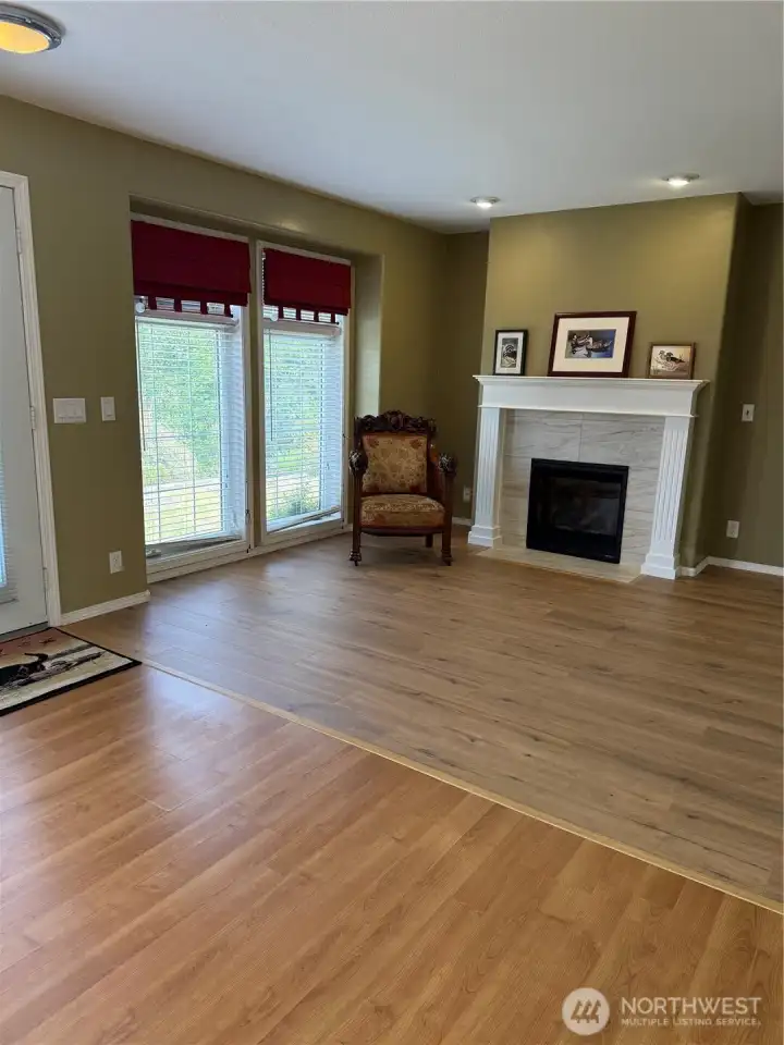 Living room with fireplace